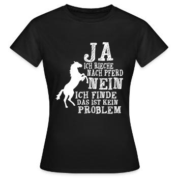 ja ich rieche nach pferd - Frauen T-Shirt - Schwarz - Vorne - AI Model Female 172 dark (172cm)