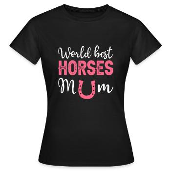 Meilleurs chevaux du monde maman - T-shirt Femme - noir - Devant - AI Model Female 172 dark (172cm)