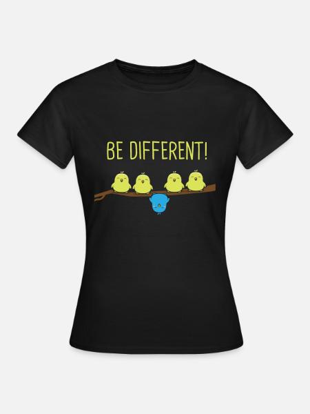 Be different Wellensittich Vogel - Frauen T-Shirt - Schwarz