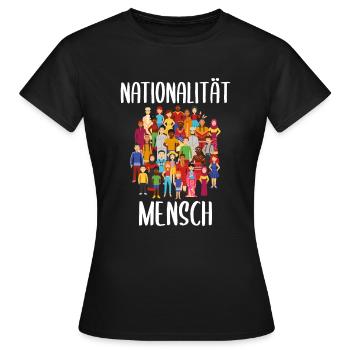 Nationalität Mensch Anti Rassismus No Racism - Frauen T-Shirt - Schwarz - Vorne - AI Model Female 172 dark (172cm)