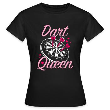 Dart Queen Shirt Dartspielerin für Frauen - Frauen T-Shirt - Schwarz - Vorne - AI Model Female 172 dark (172cm)