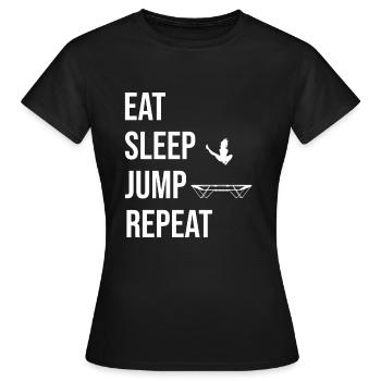 Eat Sleep Jump Repeat Trampoline Jumping Fitness - T-shirt Femme - noir - Devant - AI Model Female 172 dark (172cm)