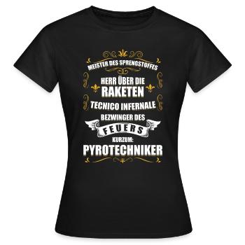 Pyrotechniker Lustige Pyro Feuerwerk Sprengstoff - Frauen T-Shirt - Schwarz - Vorne - AI Model Female 172 dark (172cm)
