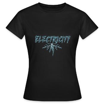Electricity Elektrisch Strom Blitz Blitzschlag - Frauen T-Shirt - Schwarz - Vorne - AI Model Female 172 dark (172cm)
