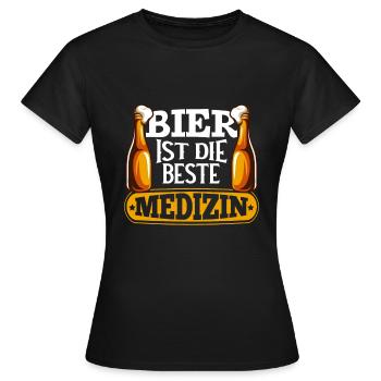 Bier ist die beste Medizin Hopfen Malz und Alkohol - Frauen T-Shirt - Schwarz - Vorne - AI Model Female 172 dark (172cm)