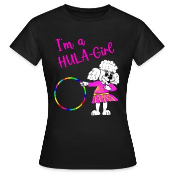 Ich bin ein Hulahoop Girl - weißes Pudelmädchen - Frauen T-Shirt - Schwarz - Vorne - AI Model Female 172 dark (172cm)