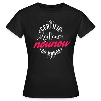 Certifié Meilleure Nounou du Monde - T-shirt Femme - noir - Devant - AI Model Female 172 dark (172cm)