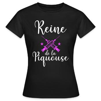 Infirmière Reine de la Piquouse - T-shirt Femme - noir - Devant - AI Model Female 172 dark (172cm)