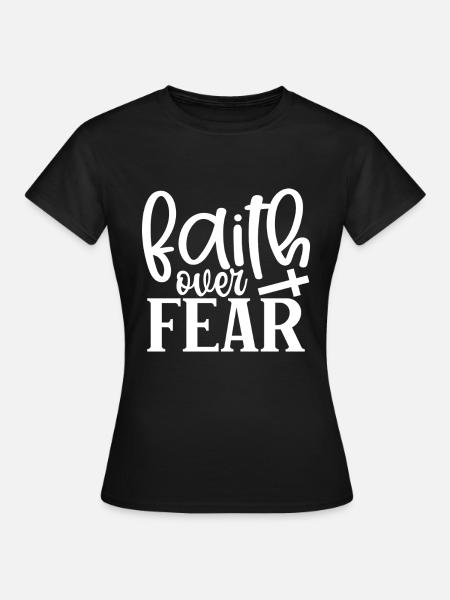 Faith Over Fear Kreuz - T-shirt dam - svart