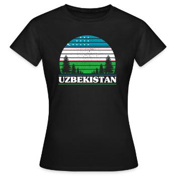 Ouzbékistan - T-shirt Femme - noir - Devant - AI Model Female 172 dark (172cm)