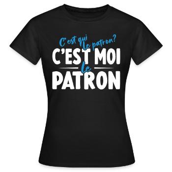 C'est Qui Le Patron C'est Moi Le Patron - T-shirt Femme - noir - Devant - AI Model Female 172 dark (172cm)