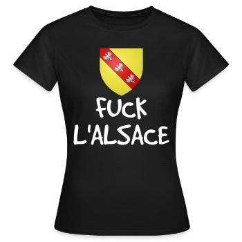 Fuck L'Alsace - Humor Lorrain - Frauen T-Shirt - Schwarz - Vorne - AI Model Female 172 dark (172cm)
