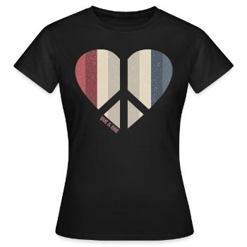 Peace Heart (Love Two Edition) - Women's T-Shirt - black - Front - AI Model Female 172 dark (172cm)