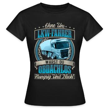 LKW Fahrer - Frauen T-Shirt - Schwarz - Vorne - AI Model Female 172 dark (172cm)