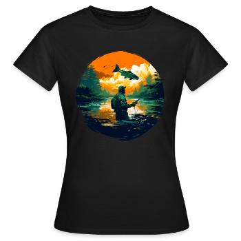 Truite pêcheuse - T-shirt Femme - noir - Devant - AI Model Female 172 dark (172cm)