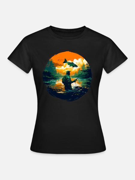 Fischerforelle - Frauen T-Shirt - Schwarz