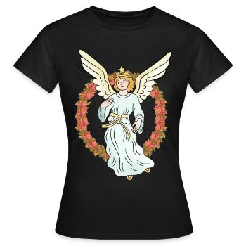 Schutzengel Beschützer Engel Rosenkranz spirituell - Frauen T-Shirt - Schwarz - Vorne - AI Model Female 172 dark (172cm)