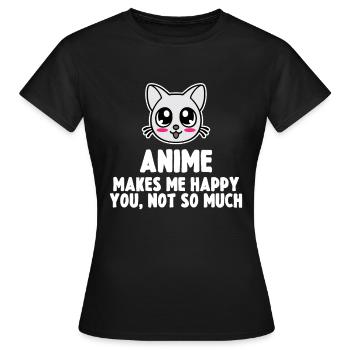 Anime - Women's T-Shirt - black - Front - AI Model Female 172 dark (172cm)