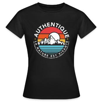 Authentique - T-shirt Femme - noir - Devant - AI Model Female 172 dark (172cm)