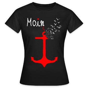 Moin accueille la côte nord de l’Allemagne Nord Nord - T-shirt Femme - noir - Devant - AI Model Female 172 dark (172cm)