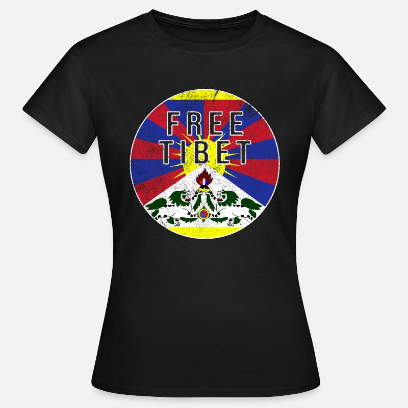Free Tibet China oppression protest - Women's T-Shirt - black