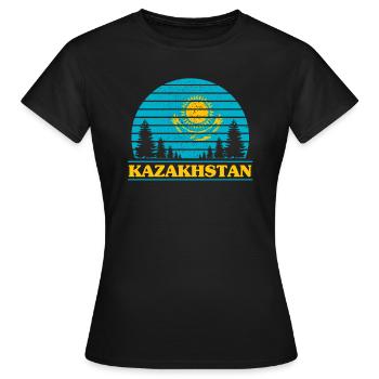 Kazakhstan - T-shirt Femme - noir - Devant - AI Model Female 172 dark (172cm)