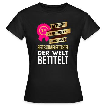 Beste Schwiegertochter der Welt - Frauen T-Shirt - Schwarz - Vorne - AI Model Female 172 dark (172cm)