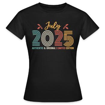 July 2025 Birthday July 2025 July - Women's T-Shirt - black - Front - AI Model Female 172 dark (172cm)