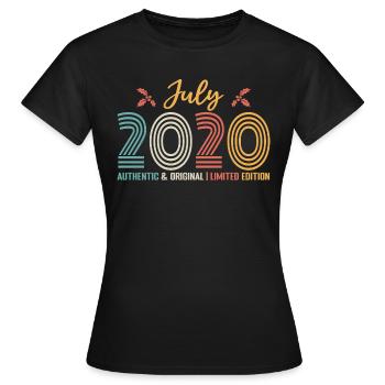 July 2020 birthday July 2020 July - Women's T-Shirt - black - Front - AI Model Female 172 dark (172cm)