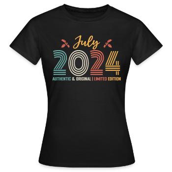 July 2024 Birthday July 2024 July - Women's T-Shirt - black - Front - AI Model Female 172 dark (172cm)