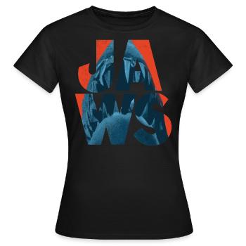 Jaws Shark Logo - Women's T-Shirt - black - Front - AI Model Female 172 dark (172cm)