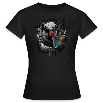 Collecteur d’enregistrements - T-shirt Femme - noir - Devant - AI Model Female 172 dark (172cm)