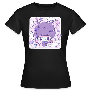 Cute Zombie Kitty cat - Women's T-Shirt - black - Front - AI Model Female 172 dark (172cm)