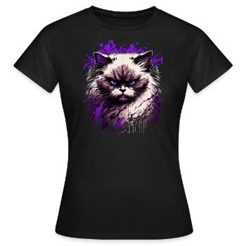Arrogante Ragdoll Katze - Frauen T-Shirt - Schwarz - Vorne - AI Model Female 172 dark (172cm)
