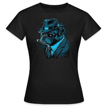 Commissaire Pug - T-shirt Femme - noir - Devant - AI Model Female 172 dark (172cm)