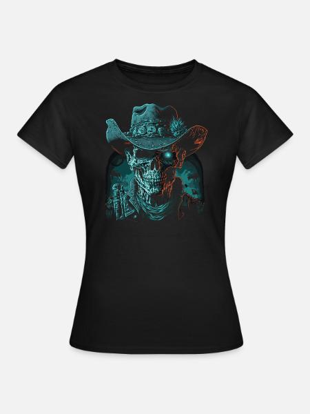Gruseliger Cowboy - Frauen T-Shirt - Schwarz