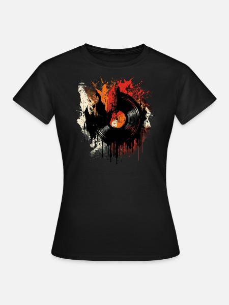 Vinyl records love - Women's T-Shirt - black