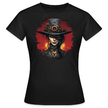 Emo Steampunk Fille - T-shirt Femme - noir - Devant - AI Model Female 172 dark (172cm)