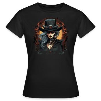 Emo Steampunk Fille - T-shirt Femme - noir - Devant - AI Model Female 172 dark (172cm)