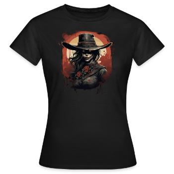 Emo Cowboy Zombie Fille - T-shirt Femme - noir - Devant - AI Model Female 172 dark (172cm)