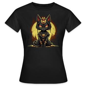 Chat du temple du pharaon - T-shirt Femme - noir - Devant - AI Model Female 172 dark (172cm)