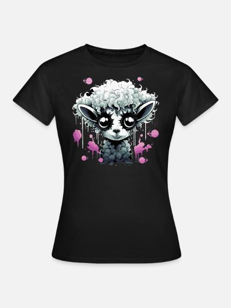 Lustiges Grufti Schaf - Frauen T-Shirt - Schwarz