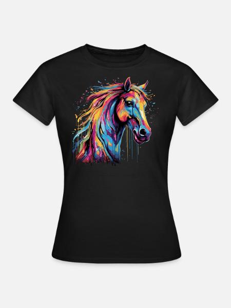 Pferdeliebe - Frauen T-Shirt - Schwarz