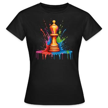 Évêque, Échecs, Cheval - T-shirt Femme - noir - Devant - AI Model Female 172 dark (172cm)