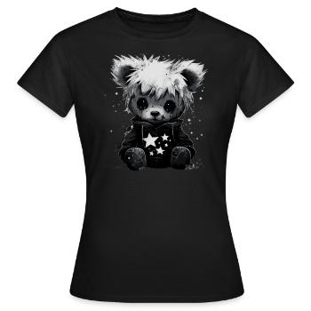 Ours en peluche Emo mignon - T-shirt Femme - noir - Devant - AI Model Female 172 dark (172cm)