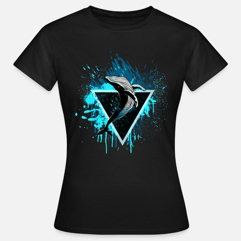 Whale with triangle - Women's T-Shirt - black