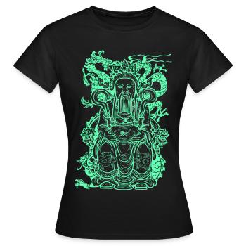 Buddha Figur - Frauen T-Shirt - Schwarz - Vorne - AI Model Female 172 dark (172cm)