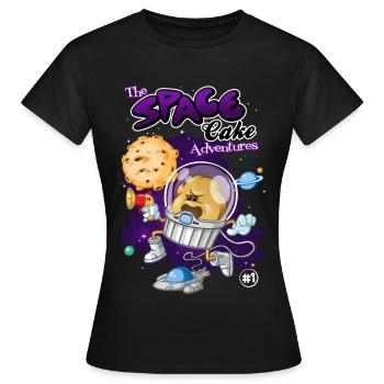 Space cake - Women's T-Shirt - black - Front - AI Model Female 172 dark (172cm)