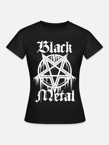 Black Metal mit Pentagramm - Frauen T-Shirt - Schwarz