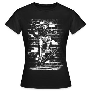 Skate | Skater | planche à roulette - T-shirt Femme - noir - Devant - AI Model Female 172 dark (172cm)